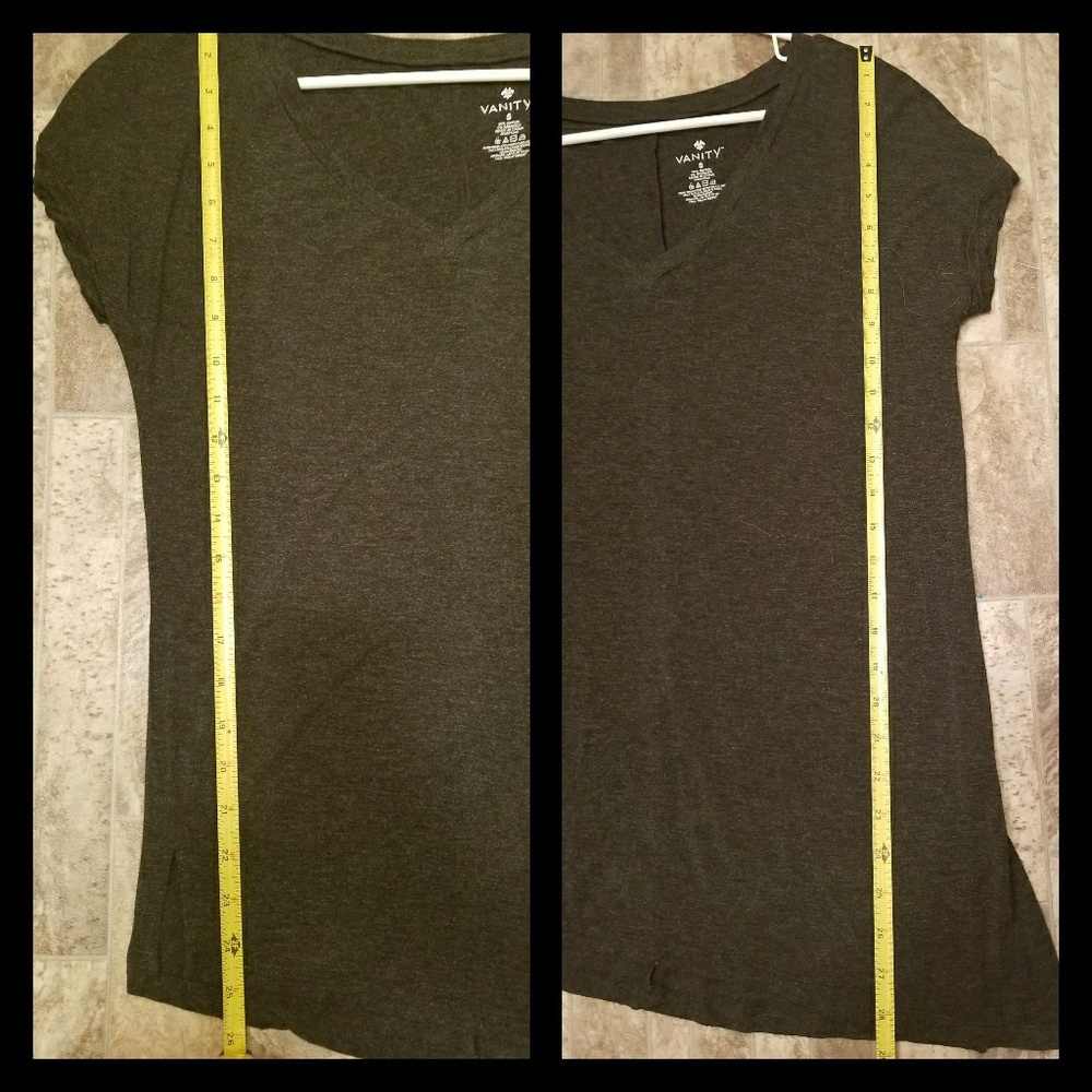 Gray Asymmetrical Loose Vanity T-Shirt Sz S 🆕️WOT - Picture 6 of 8